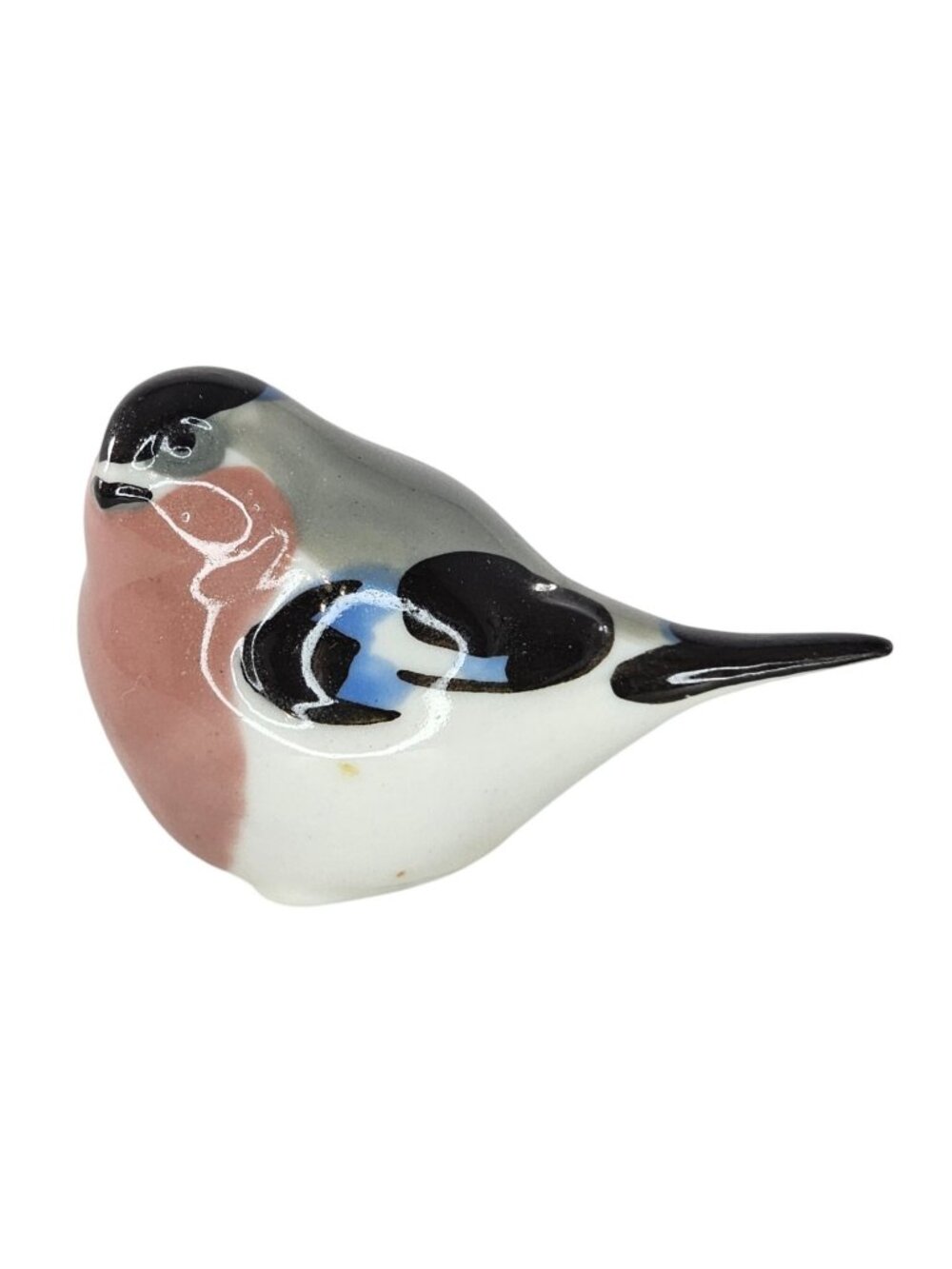 Vintage Lomonosov Winter Bullfinch Bird Miniature Figurine Made In USSR